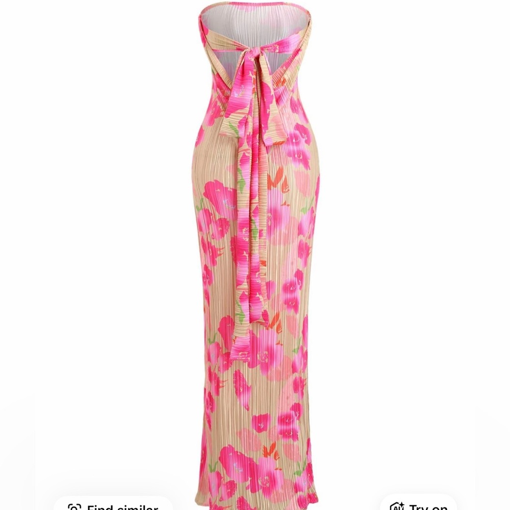 Floral Pink and Cream Maxi Dress